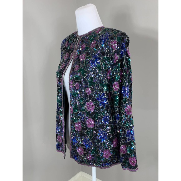 Vtg Sequin Top Sequin Evening Cocktail Holiday Party Christmas New Years Wedding - Picture 9 of 11